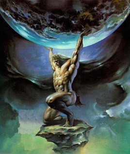 希腊神话中的擎天巨神，又被称为扛着地球的神_阿特拉斯技点网