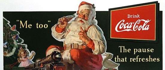 圣诞老人，本来是个穿绿衣服的老头_圣诞老人-西方文化 传说人物_可口可乐-美国 饮料 | 品牌_广告-汉语词汇_海报_技点网