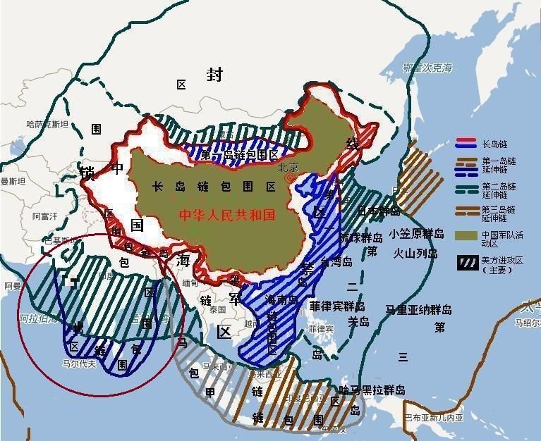 美国包围中国，中国包围印度_岛链-军事封锁链_约翰·福斯特·杜勒斯-美国国务卿（1953-1959年）_瓜达尔港-其他|交通设施_印度-地点|国家_技点网